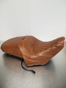 Siège chauffant en cuir tan d'origine pour moto Indian Roadmaster