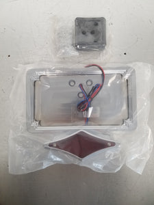 Support de plaque chrome avec lumière arrière/freins universel