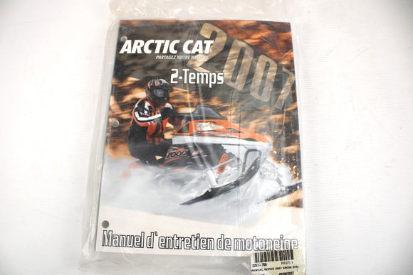 Manuel d'entretien/service pour motoneige arctic cat 2 temps 2007