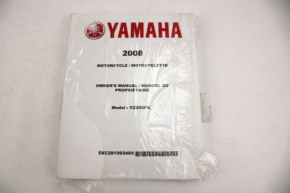Manuel du propriétaire/atelier Yamaha YZ250FX 2008